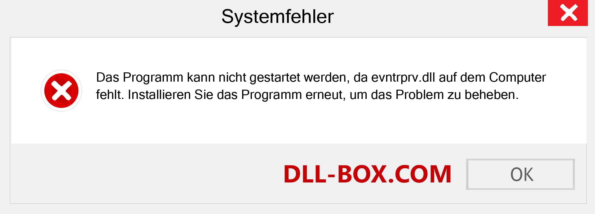 evntrprv.dll-Datei fehlt?. Download für Windows 7, 8, 10 - Fix evntrprv dll Missing Error unter Windows, Fotos, Bildern