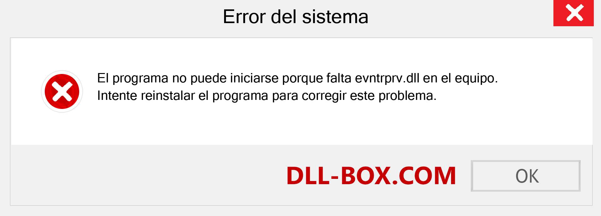 ¿Falta el archivo evntrprv.dll ?. Descargar para Windows 7, 8, 10 - Corregir evntrprv dll Missing Error en Windows, fotos, imágenes